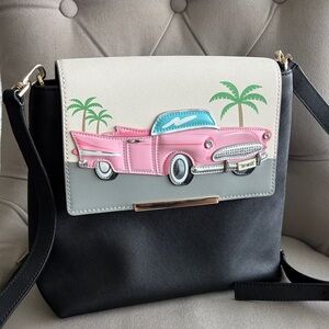 kate spade Black maddie backpack / tote with Pink Cadillac : reversible